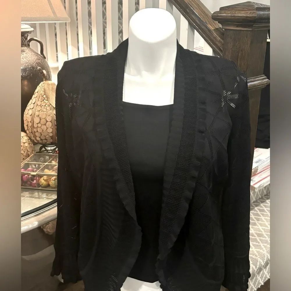 Misook Black Cardigan size large